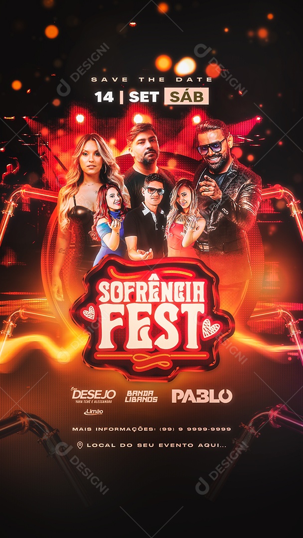 Story Flyer Sofrência Fest Social Media PSD Editável