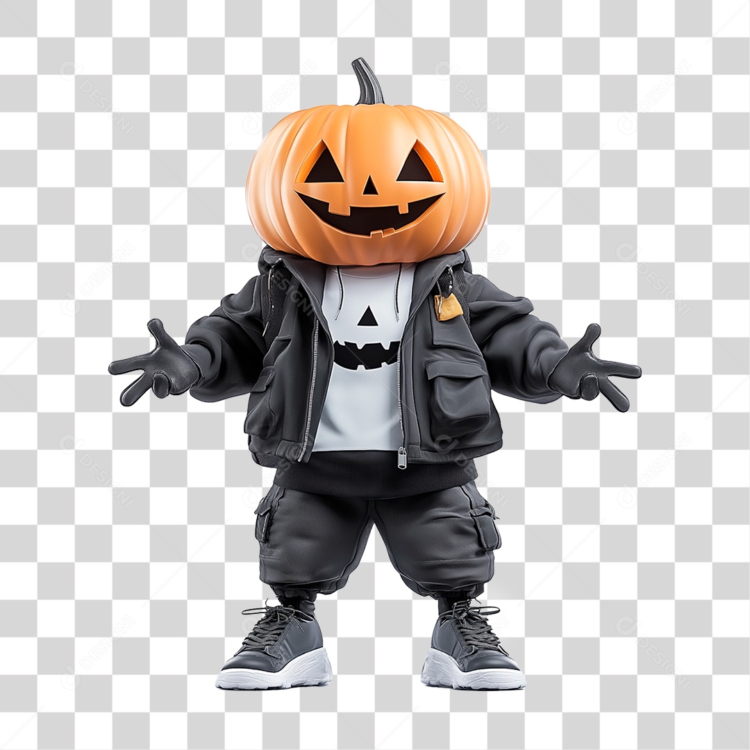 Halloween Homem Abóbora PNG Transparente