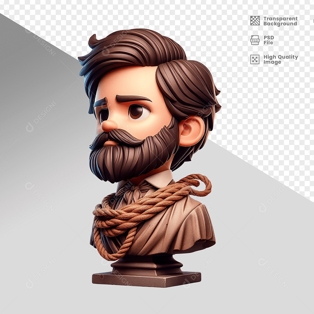 Personagem 3D Semelhante Tiradentes Para Composição PSD
