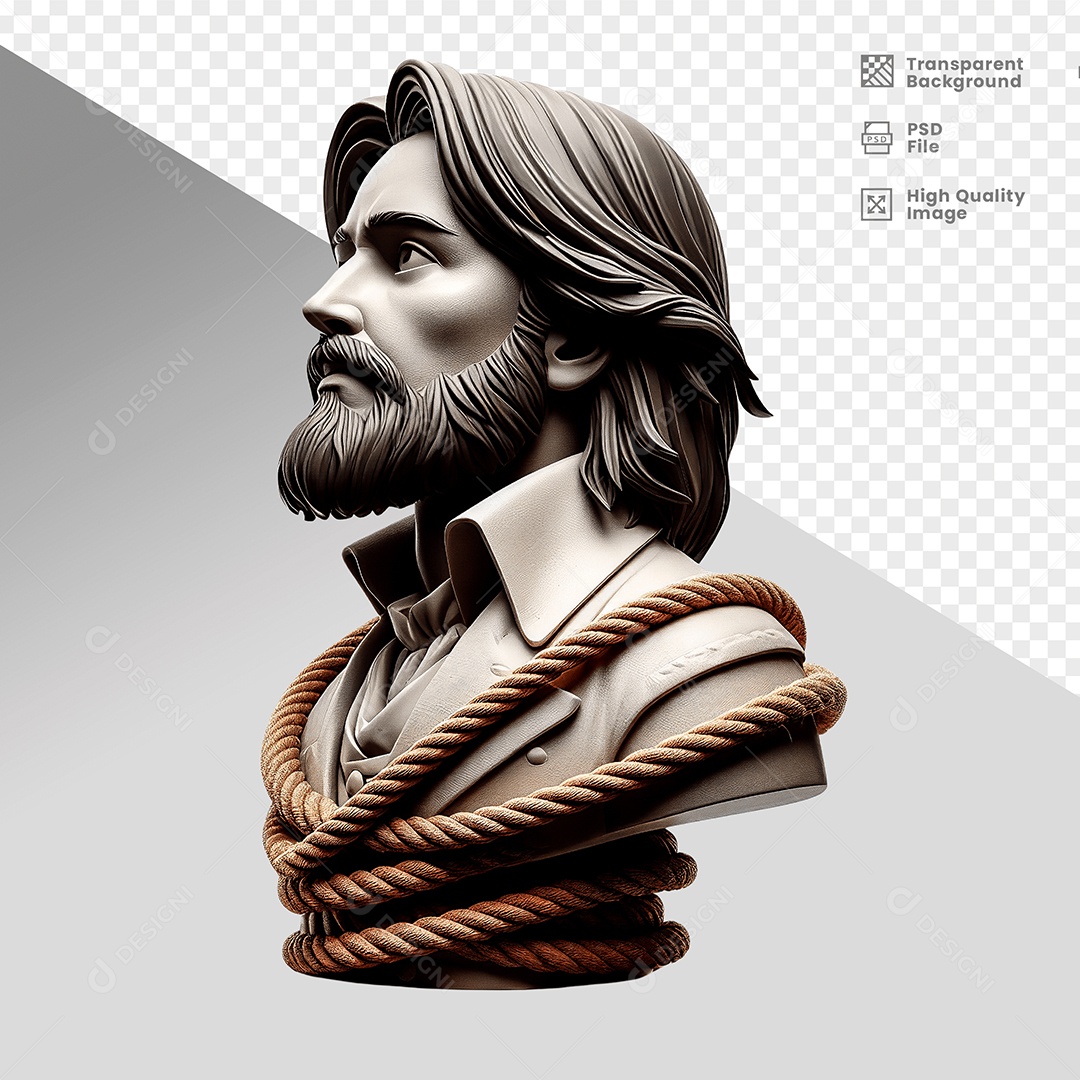 Personagem 3D Semelhante Tiradentes Para Composição PSD