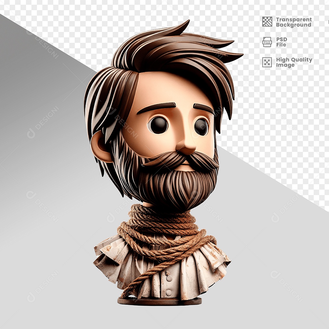 Personagem 3D Semelhante Tiradentes Para Composição PSD