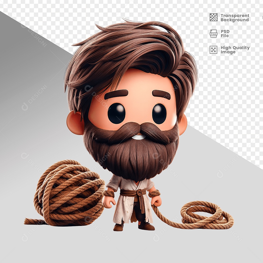 Personagem 3D Semelhante Tiradentes Para Composição PSD