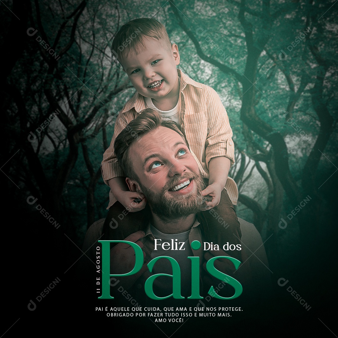 Feliz Dia Dos Pais 11 de Agosto Social Media PSD Editável