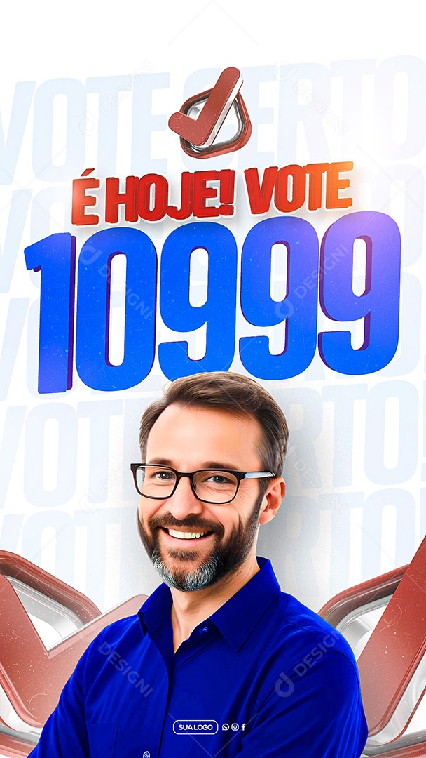 Story Política È Hoje Vote 10999 Social Media PSD Editável