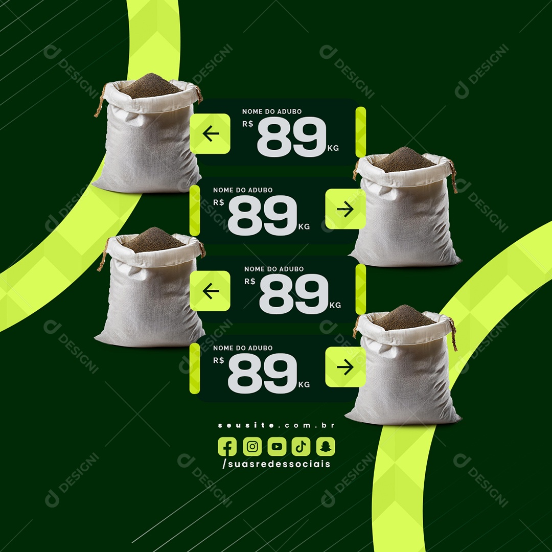 Adubo Social Media PSD Editável