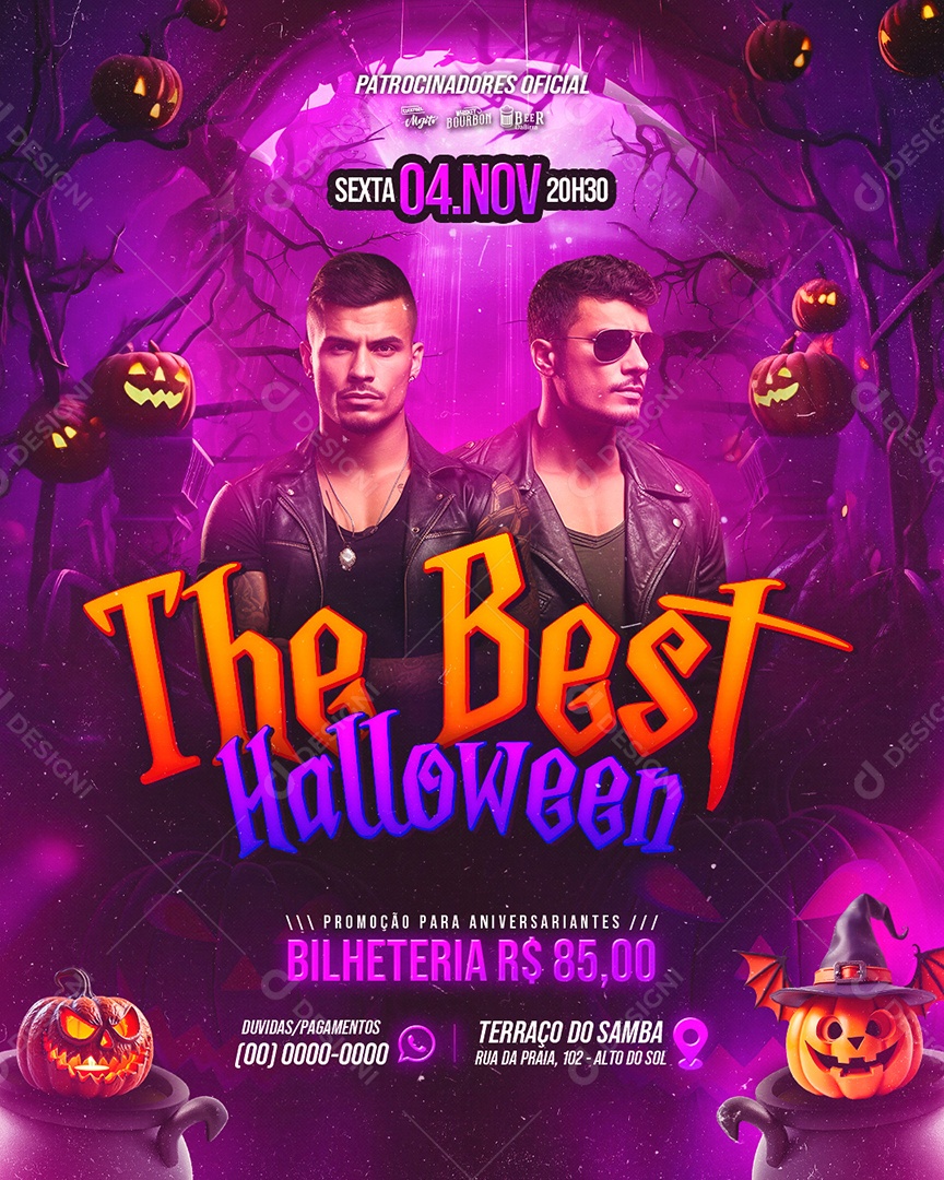 Flyer Halloween The Best Social Media PSD Editável