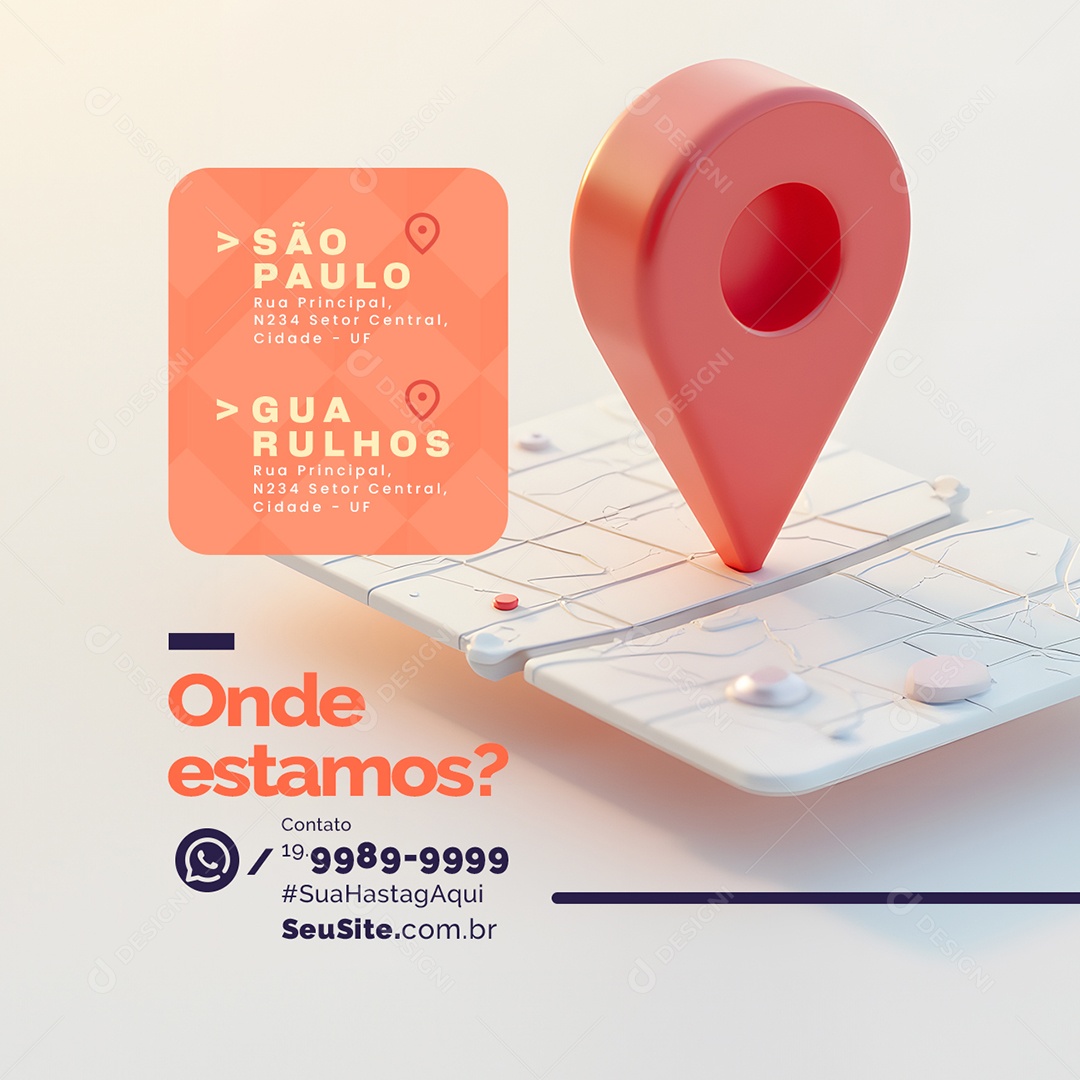 Localizacão Onde Estamos Social Media PSD Editável