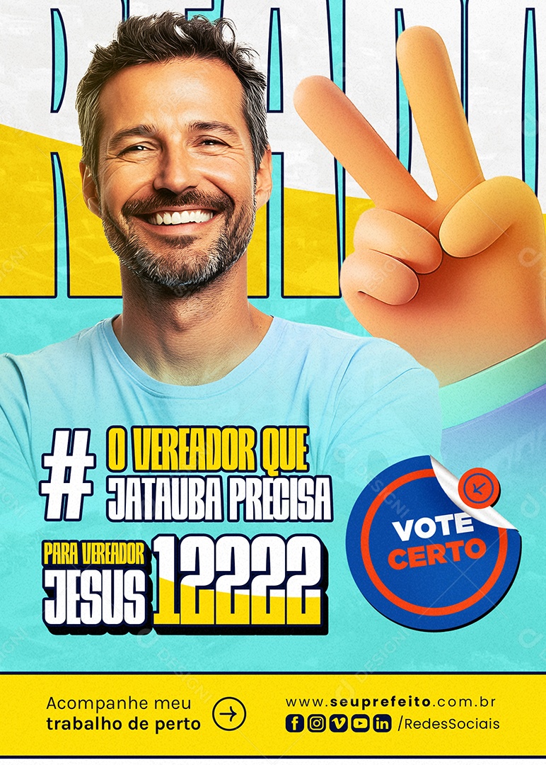 Flyer Política Prefeito Vereador Jesus Social Media PSD Editável