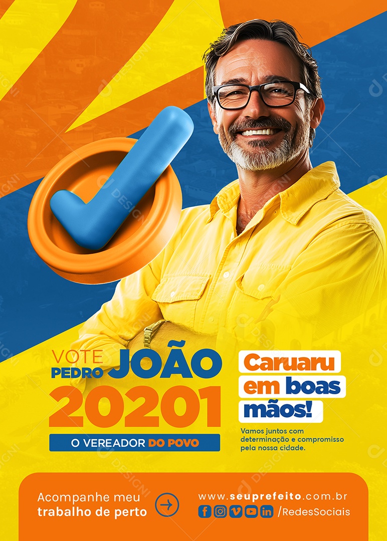 Flyer Política Prefeito Vereador João Social Media PSD Editável