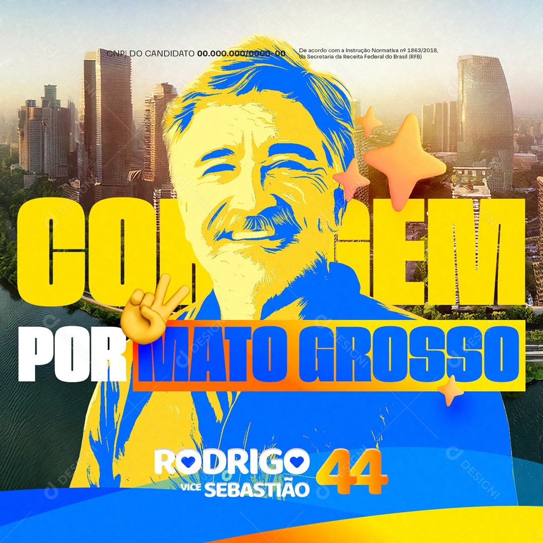 Eleição Política Prefeito Rodrigo Coragem Social Media PSD Editável