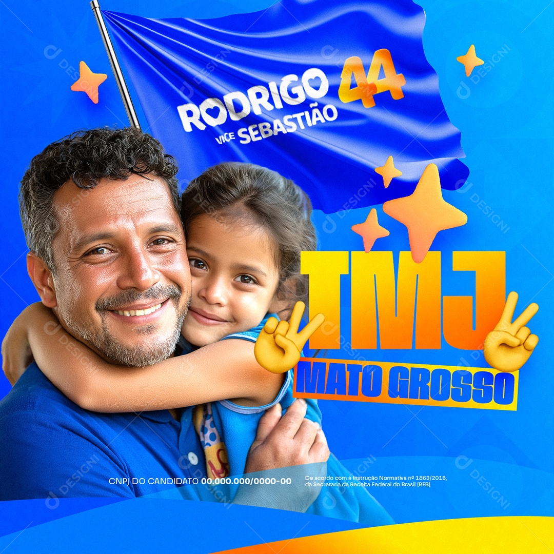 Eleição Política Prefeito Rodrigo TMJ Mato Grosso Social Media PSD Editável