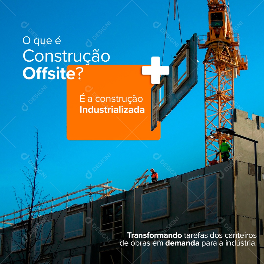 Construtora Construção Offsite Social Media PSD Editável
