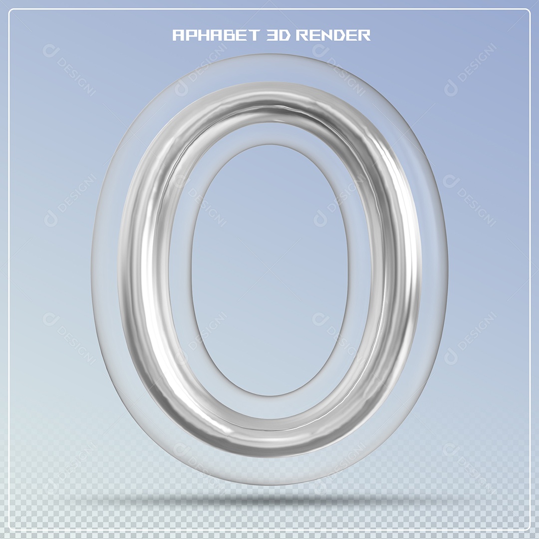 Letra Prata Letra O Maiúscula Elemento 3D Para Composição PSD