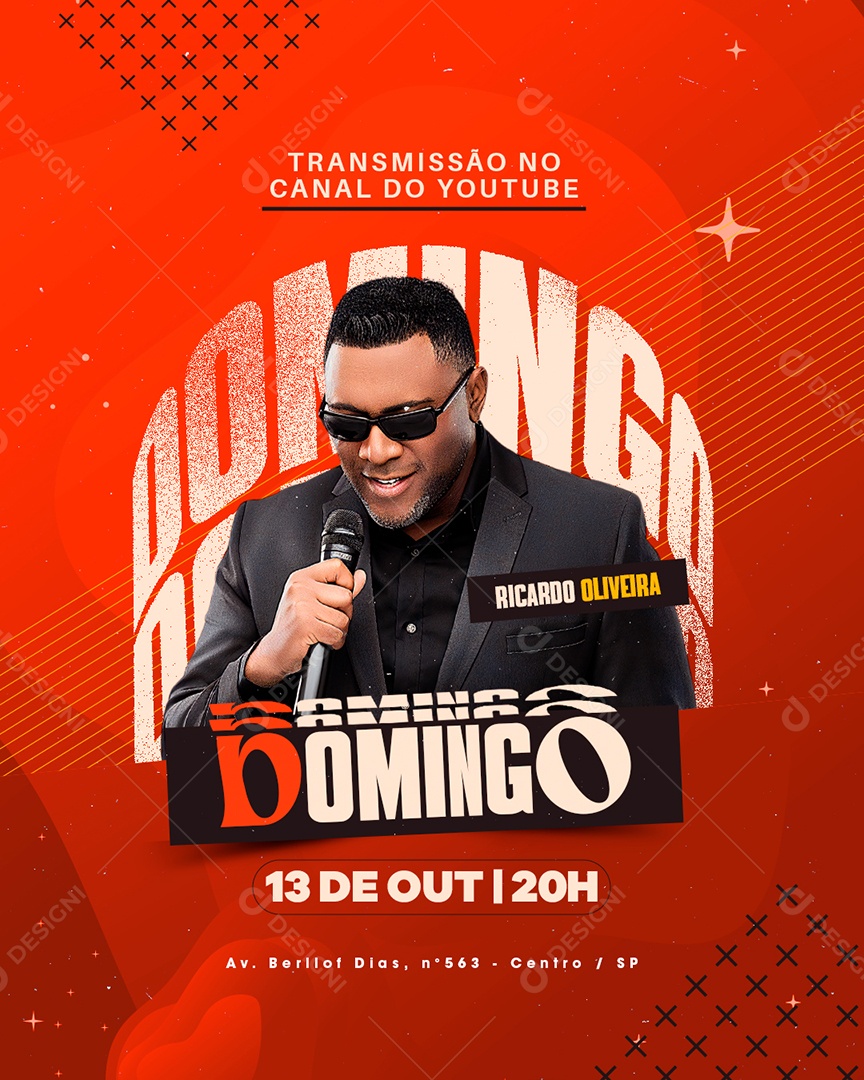 Gospel Domingo Ricardo Oliveira Social Media PSD Editável