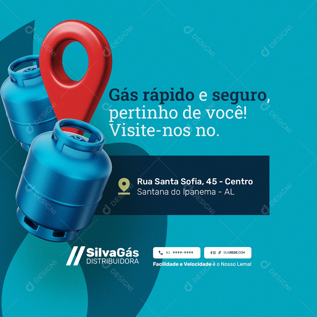 Distribuidora de Gás Seguro Pertinho de Você Social Media PSD Editável