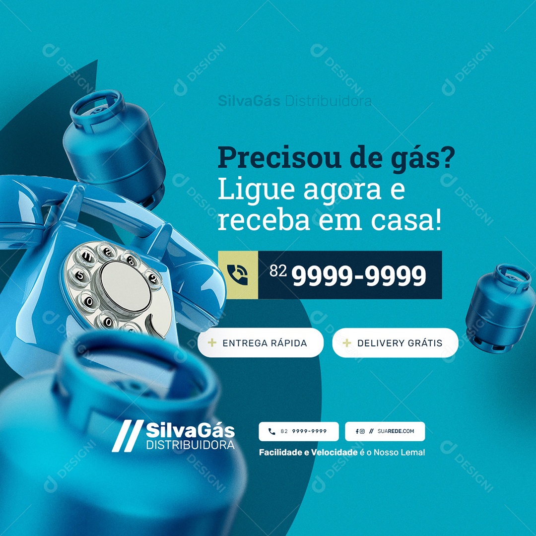 Distribuidora de Gás Precisou de Gás Ligue Agora Social Media PSD Editável