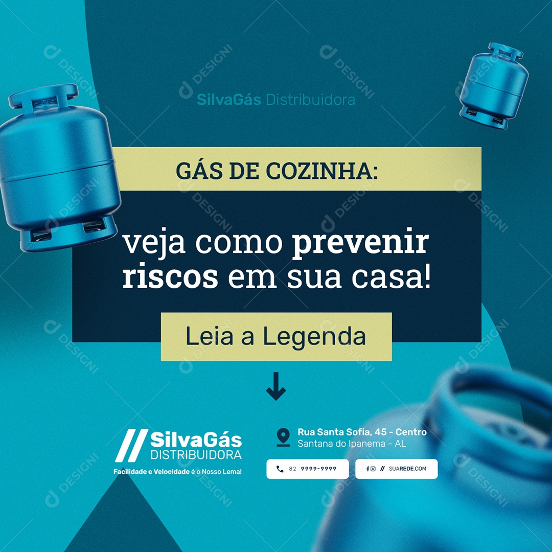 Gás de Gozinha Veja Como Prevenir Riscos Social Media PSD Editável
