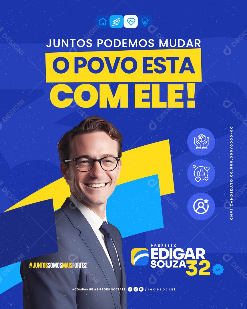Política Edigar Souza 32 Social Media PSD Editável