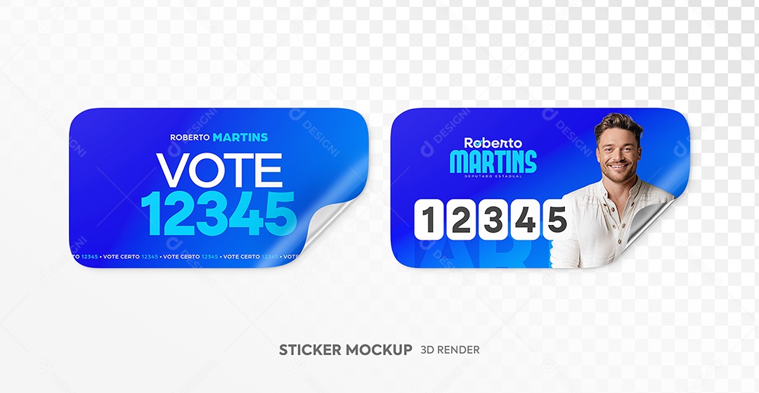 Mockup de Politica Adesivo PSD Editável