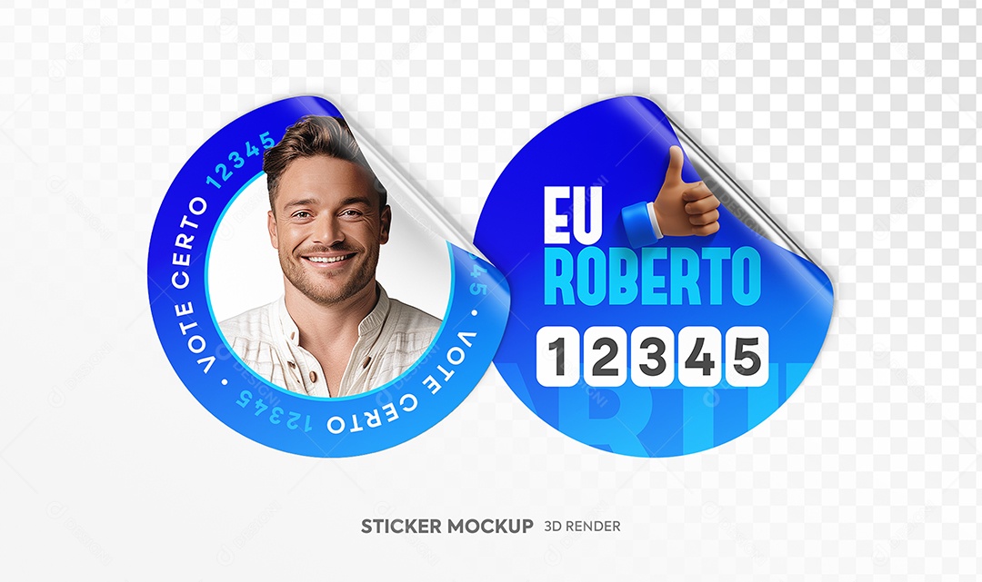 Mockup de Politica Adesivo PSD Editável