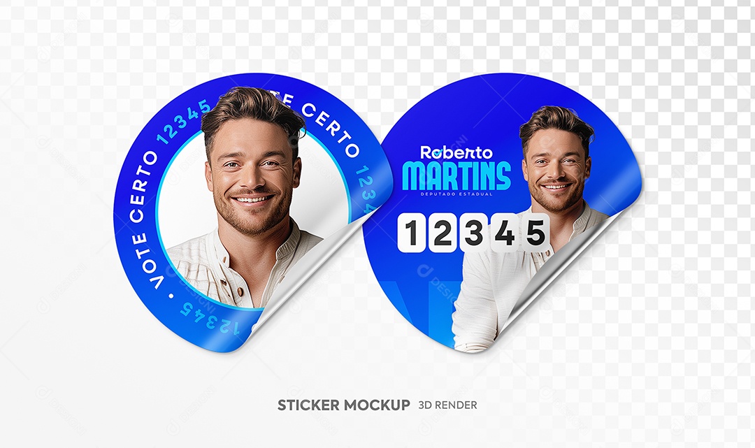 Mockup de Politica Adesivo PSD Editável