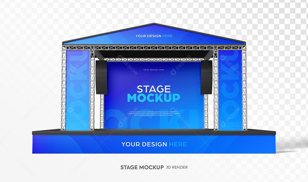 Mockup de Stage Politica Adesivo PSD Editável