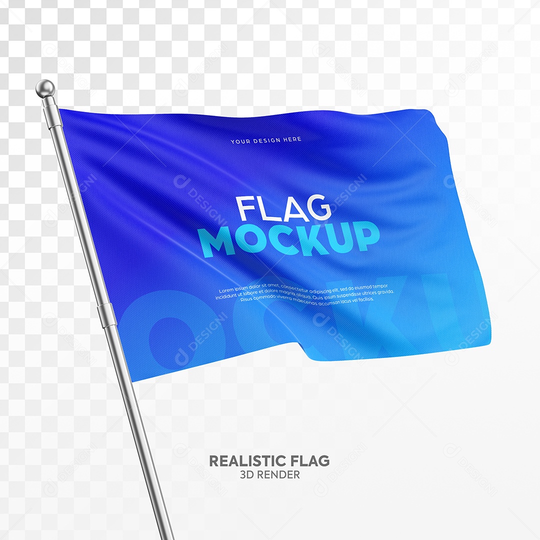 Mockup de Bandeira Politica Adesivo PSD Editável