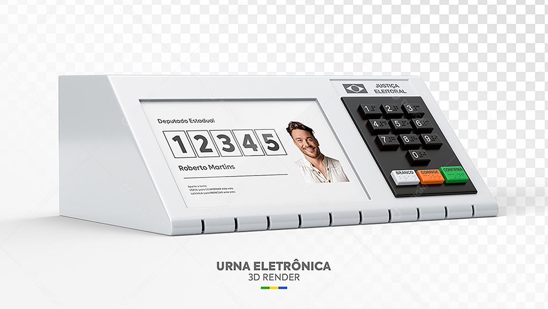Mockup de Urna Politica Adesivo PSD Editável