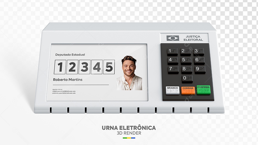 Mockup de Urna Politica Adesivo PSD Editável