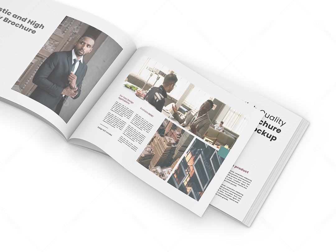 Revista vista meio de lado Mockup PSD Editável