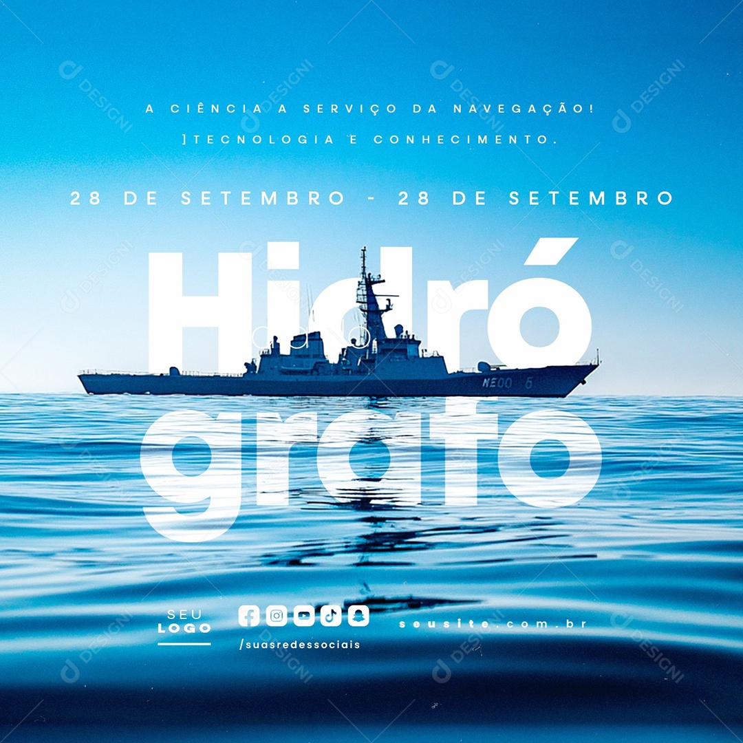 Dia do Hidrógrafo 28 de Setembro Social Media PSD Editável