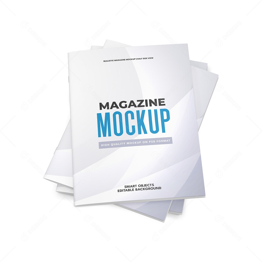 Revistas empilhadas capa Mockup PSD Editável