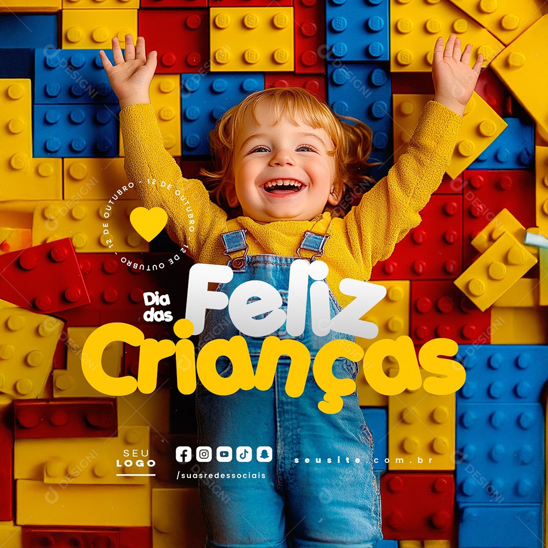 Feliz Dia das Crianças 12 de Outubro Social Media Editável