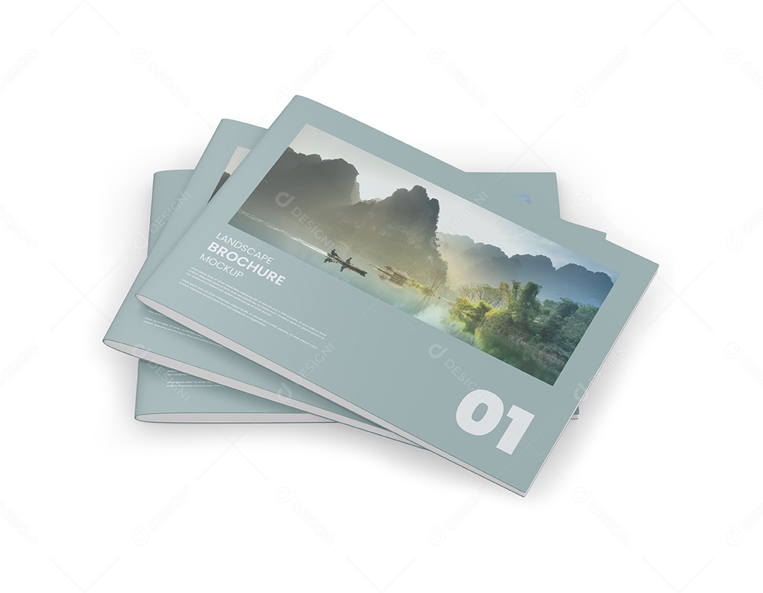 Revistas Empilhadas Mockup PSD Editável