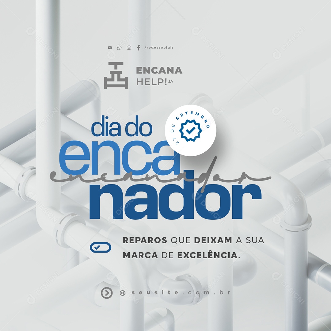 Dia do Encanador 27 de Setembro Reparos Que Deixam a Sua Marca Social Media PSD Editável