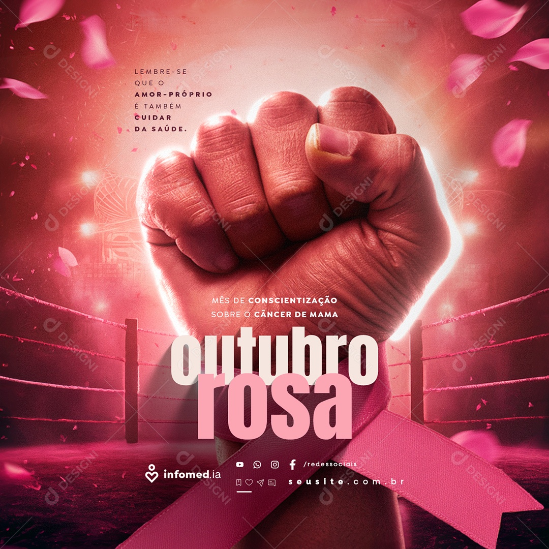 Outubro Rosa Lembre-Se Que o Amor-Próprio Social Media PSD Editável
