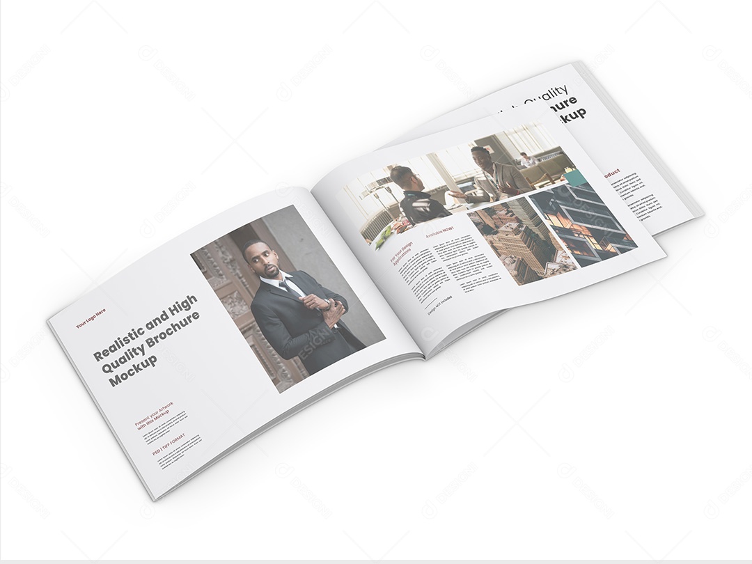 Revista Aberta Horizontal Mockup PSD Editável