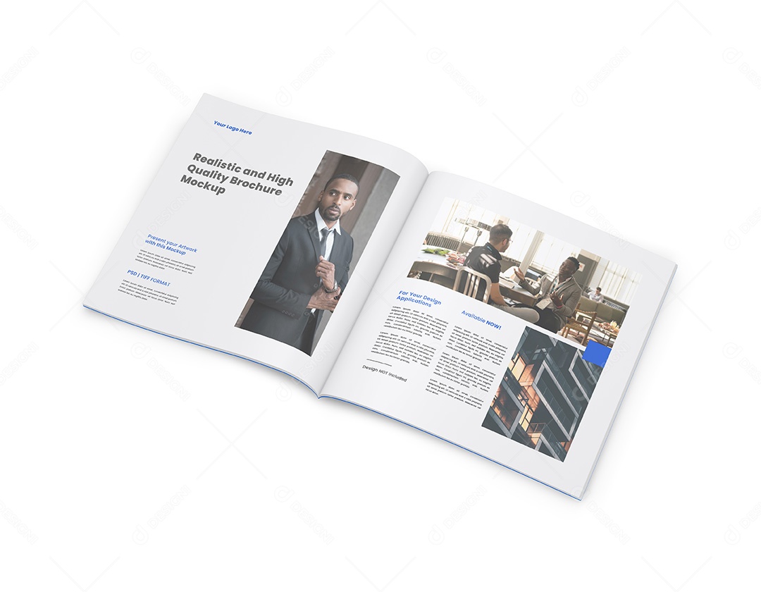 Revista Aberta Modelo Quadrada PSD Editável Mockup