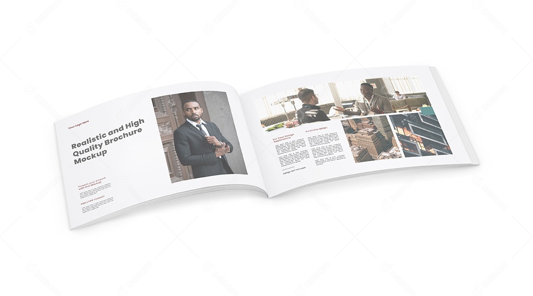 Revista Brochura Aberta Mockup PSD Editável