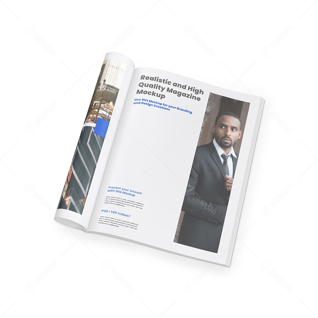 Revista Dobrada Mockup PSD Editável