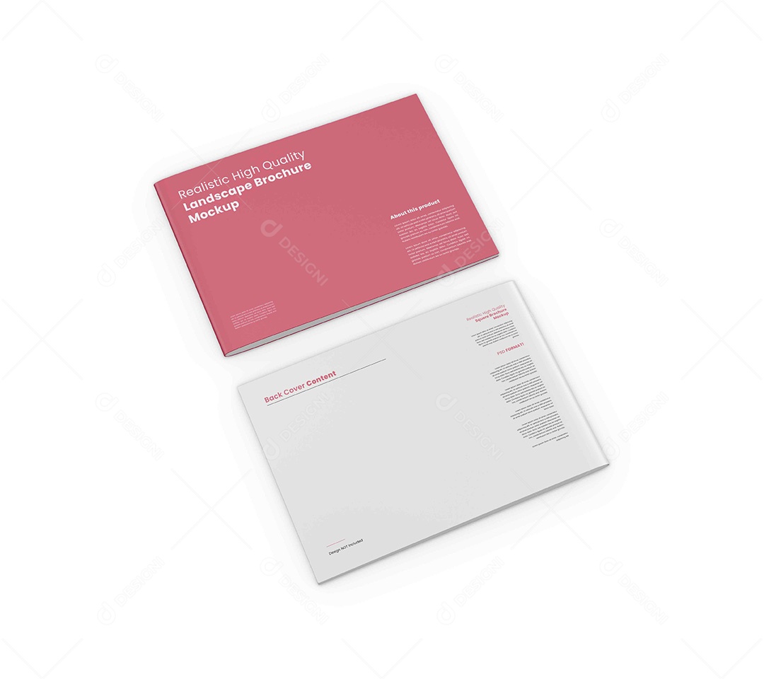 Revista Horizontal Capa e Trás Mockup PSD Editável