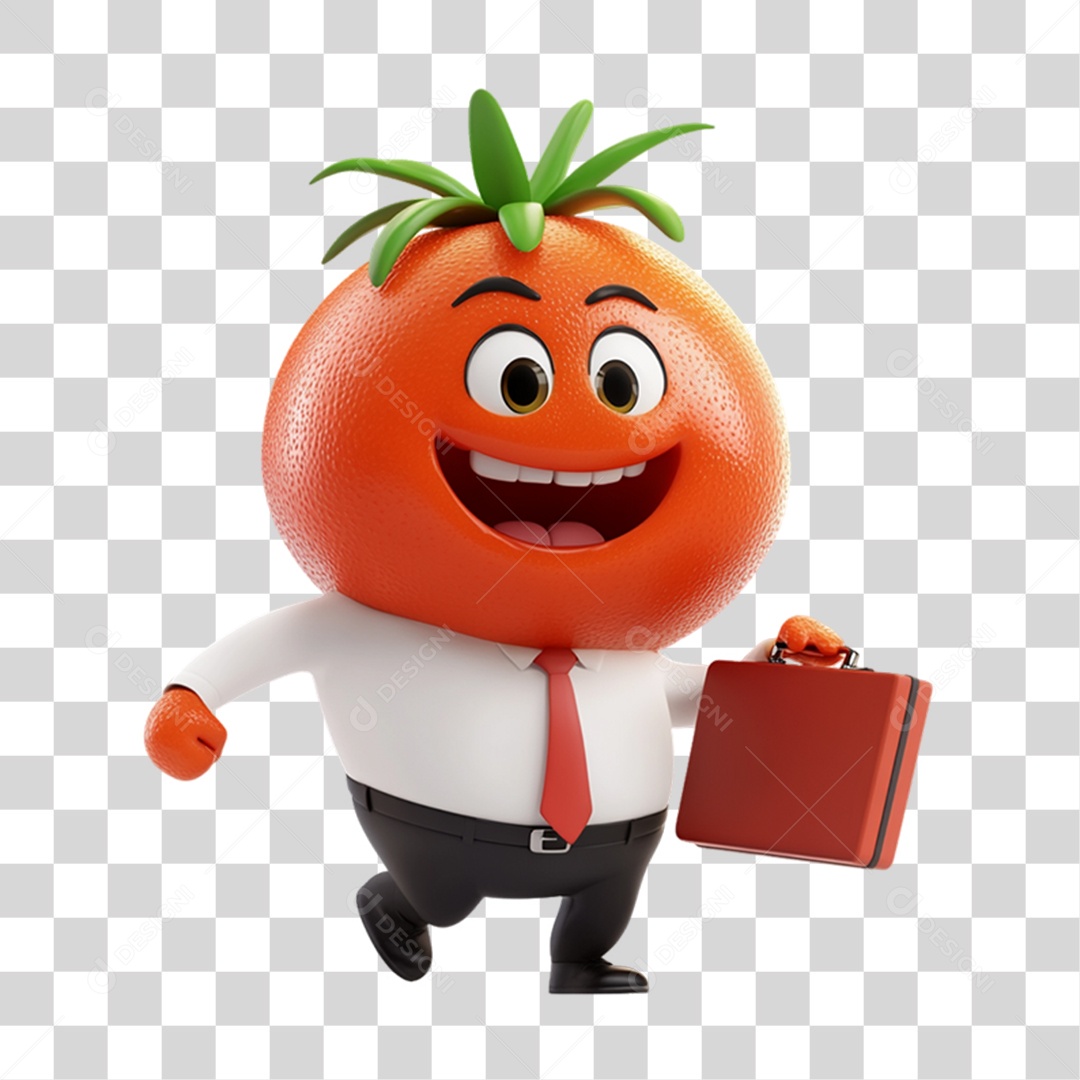 Personagem Alimento Tomate com Carinha PNG Transparente
