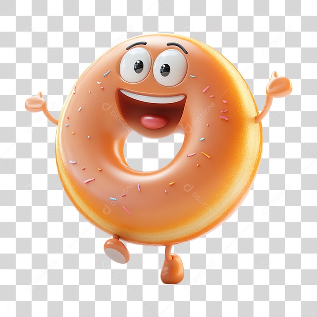 Personagem Alimento Rosca com Carinha PNG Transparente