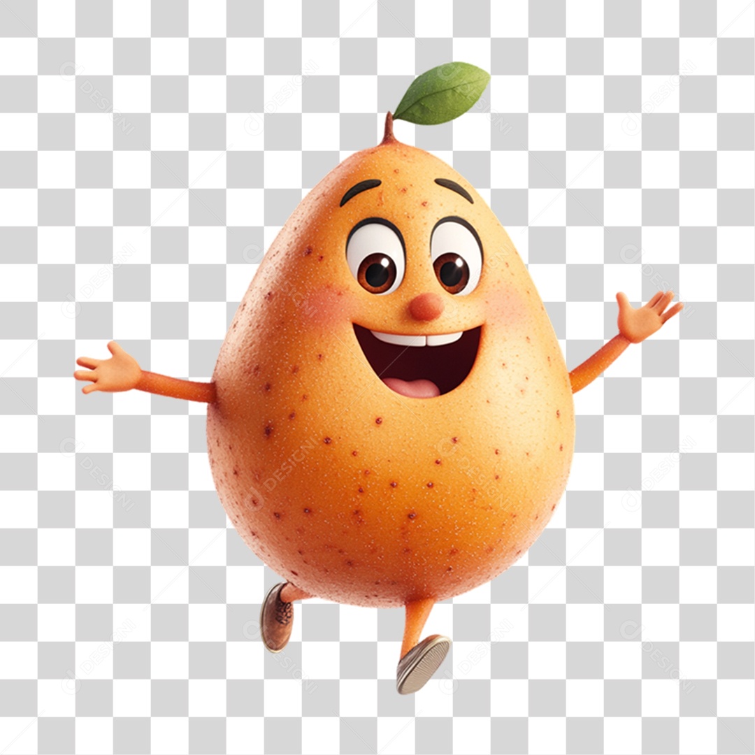 Personagem Alimento Batata com Carinha PNG Transparente