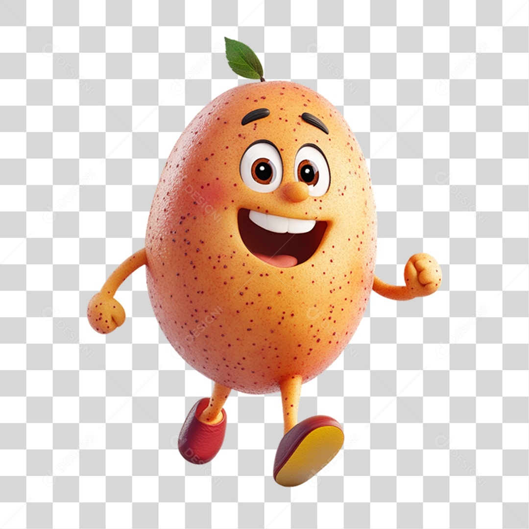 Personagem Alimento Batata com Carinha PNG Transparente