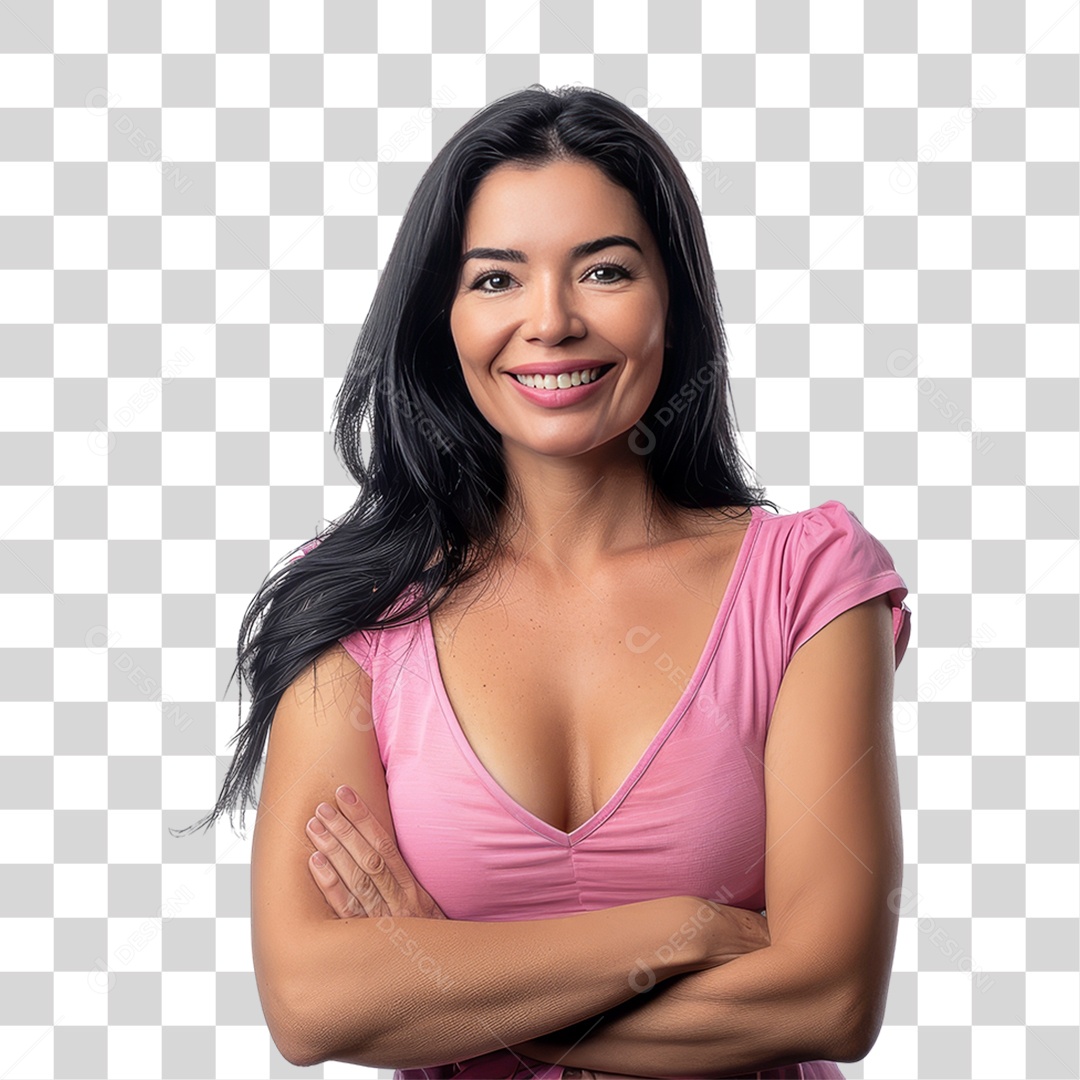 Mulheres Outubro Rosa PNG Transparente