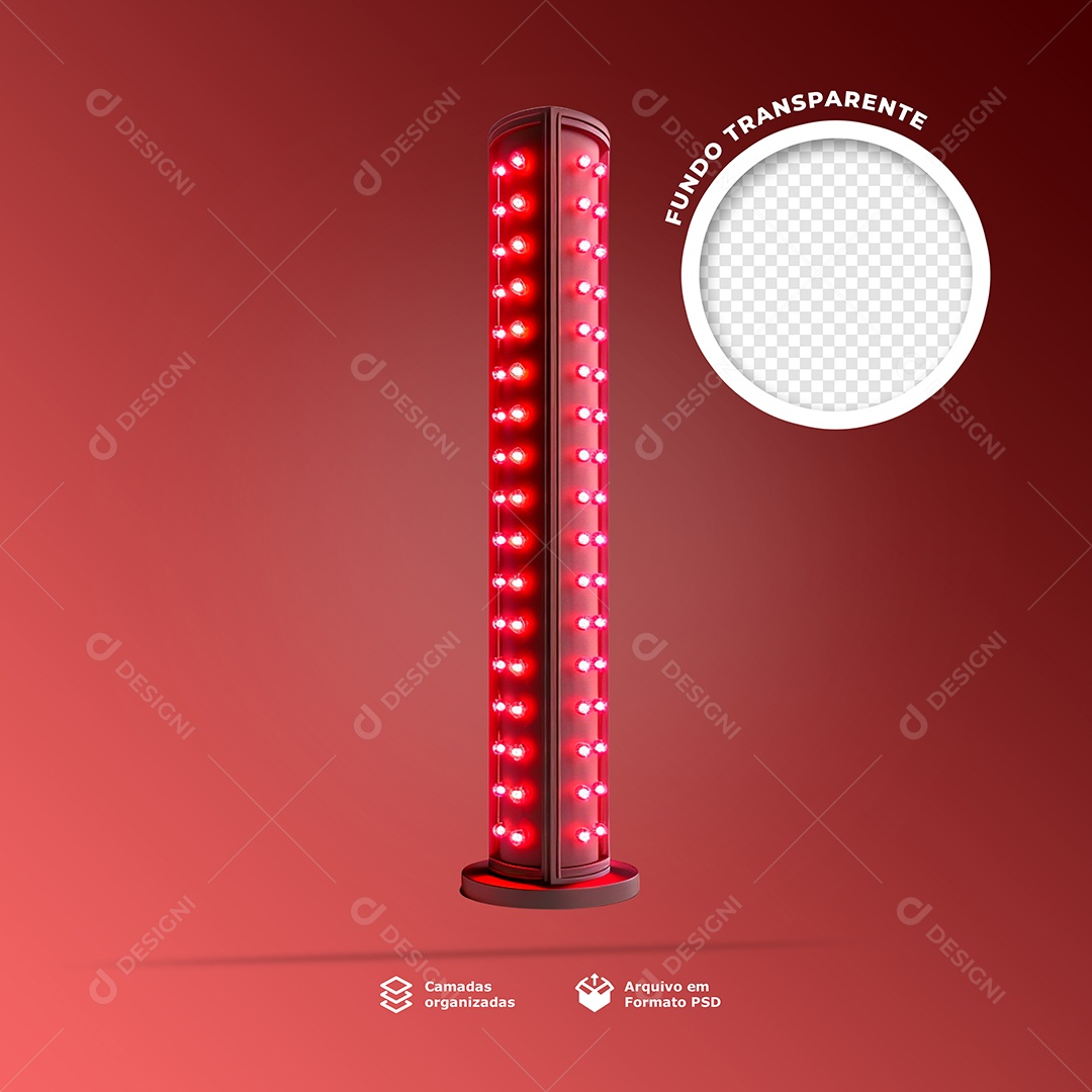 Colunas Com Lâmpada Elemendo 3D para Composição PSD