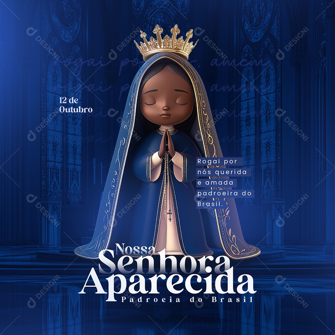 Dia de Nossa Senhora Aparecida 12 de Outubro Social Media PSD Editável