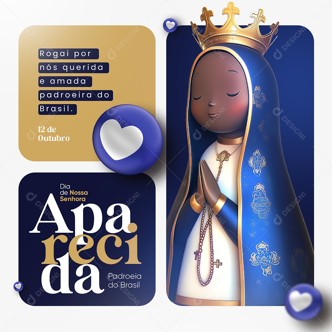 Dia de Nossa Senhora Aparecida 12 de Outubro Social Media PSD Editável