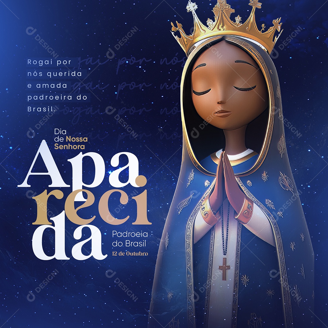 Dia de Nossa Senhora Aparecida 12 de Outubro Social Media PSD Editável